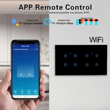 Smart Home Touch Switch Black Design Voice & Remote Control WiFi Enabled