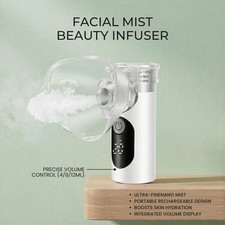 Portable Facial Mist Sprayer USB Atomizer Skin Care Humidifier 3 Level White