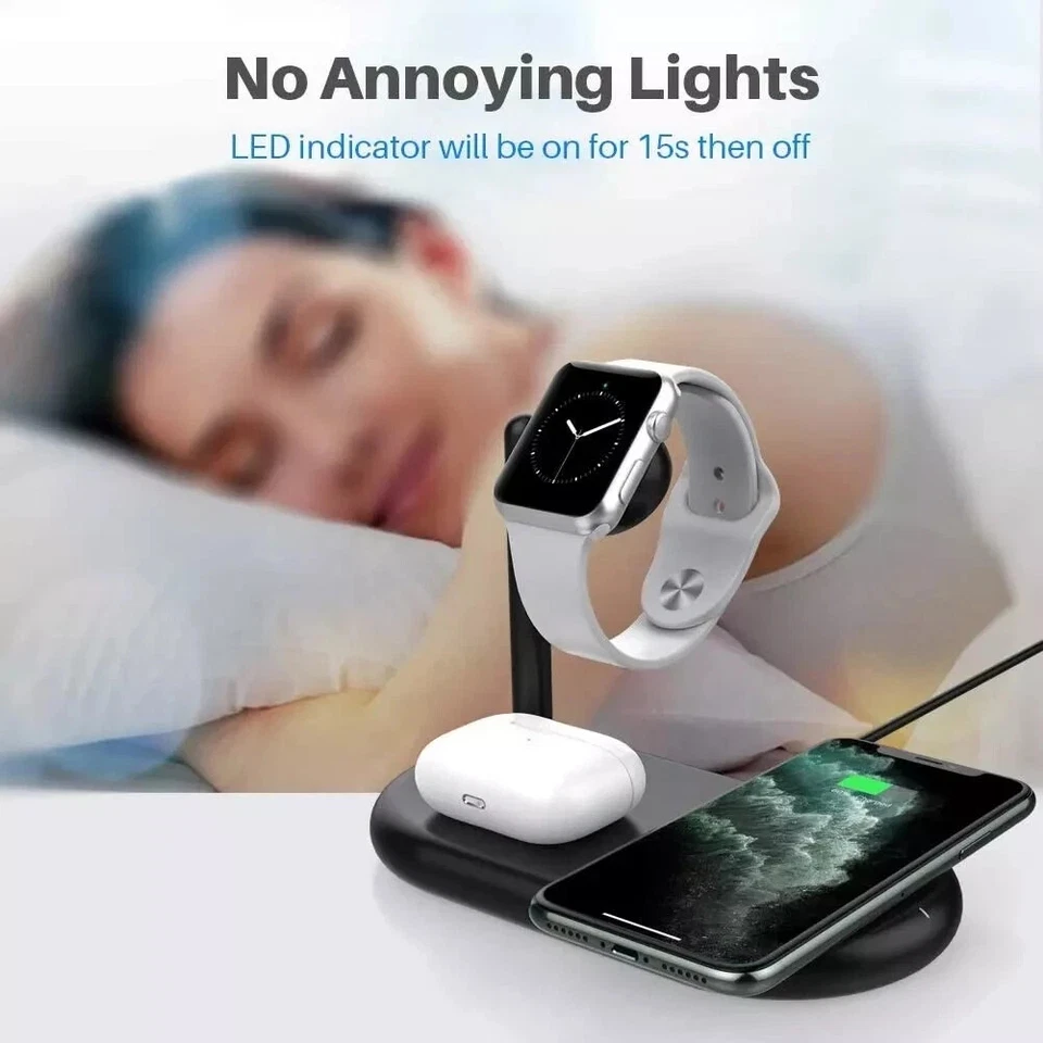 YOOTECH 3 IN 1 WIRELESS APPLE CHARGING STATION PHONE, PODS, - Scratch & Dent - Image 4 of 4