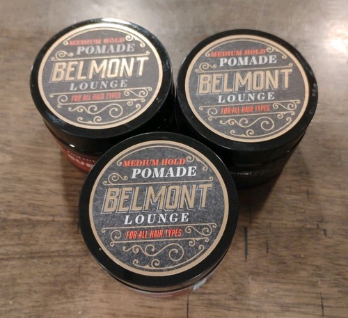Lot Of 3 Belmont Lounge Medium Hold Pomade Cedar & Suede 4oz - Picture 2 of 2