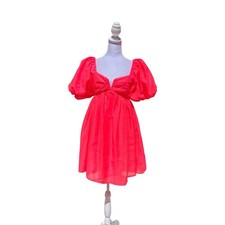 Hot Pink Puff Sleeve Mini Party Dress - XS - Flirty, Vibrant, Summer Fun