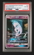 2017 POKEMON SUN & MOON SHINING LEGENDS SECRET #78 MEWTWO GX PSA 6