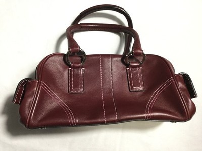 Vintage COACH 8A10 Soho Satchel Mini Boston Bag Handbag Bordeaux