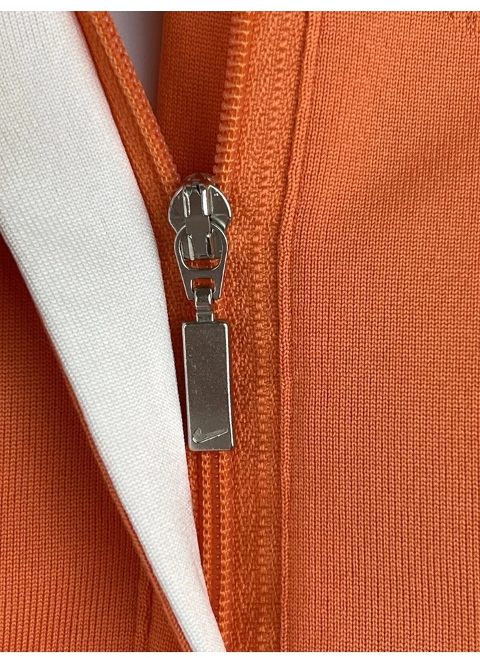 NIKE Golf Dri Fit Para Mujer Naranja Cremallera Manga Corta Polo Atlético Golf Camisa Talla L Foto 4 de 4