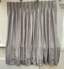 GREY SILVER CURTAINS READY MADE PLEATED TOP PENCIL PLEATS Gray