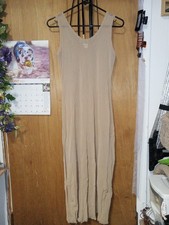 Nieman Marcus Tan Sheer Mesh Stretch Slip Overlay L