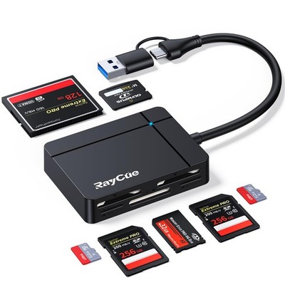 USB C USB3.0 Multi SD Card Reader, 7 in1 Memory Card Reader for SD/TF/CF/XD/M...