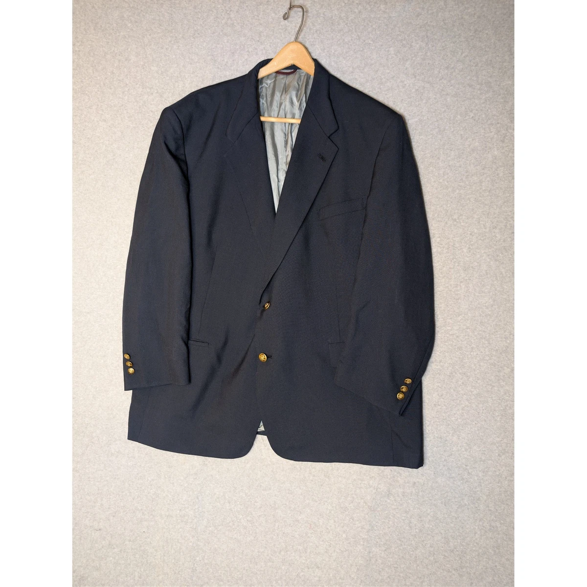 Blazer Jack Nicklaus Homme 42R - Noir, Série 2 Boutons Or, Laine, USA