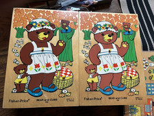 Vintage Fisher Price Wood Puzzle Bear and Cubs  506 Excellent Condition