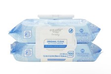 Equate Beauty Original Clean Wet Cleansing Towelettes 100 Wipes Remove Makeup