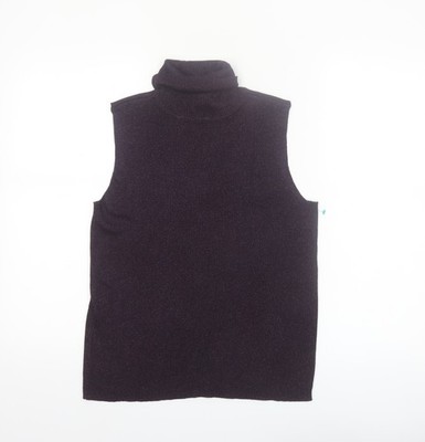 Casual Corner Damen lila Seidenmischung ärmellos Rollkragen Top Gr. L