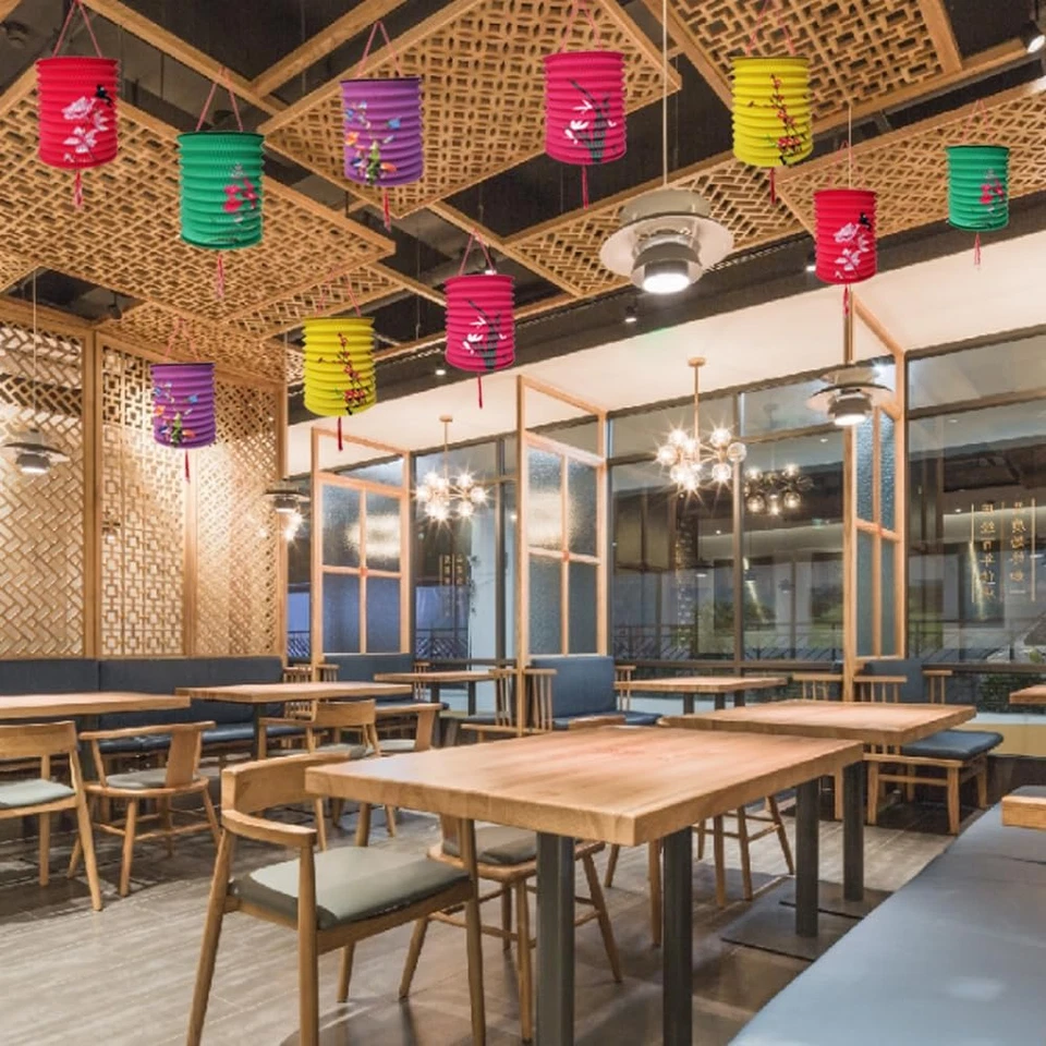 10 PCS Chinese Japanese Paper Lanterns with LED Lights, 6.3inch Hanging Paper... - Image 3 of 4