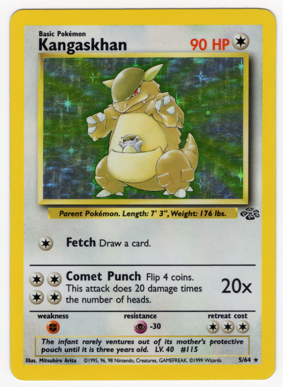 Pokemon Card TCG Kangaskhan 5/64 Jungle Holo Rare LP