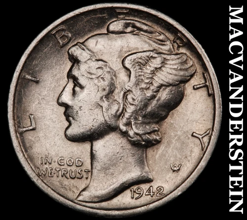 1942-D Mercury Dime- Silver- Scarce High Grade Luster No Reserve #J4140