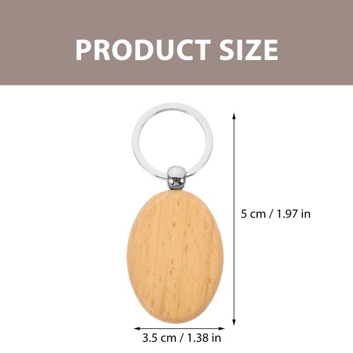 6pcs Wood Keychain Blank Wood Keychain Blanks Wooden Key Keychain - Bild 4 von 12