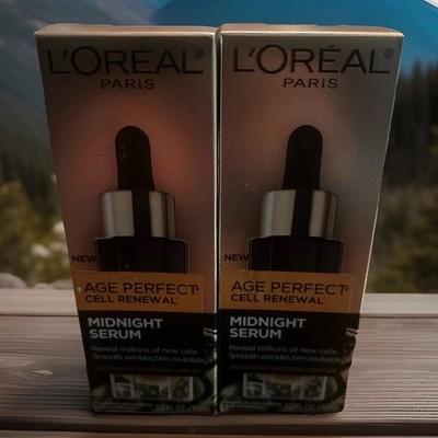 Lot of 2 L Oreal Age Perfect Midnight Serums 1oz Boxes Antioxidant Recovery Read