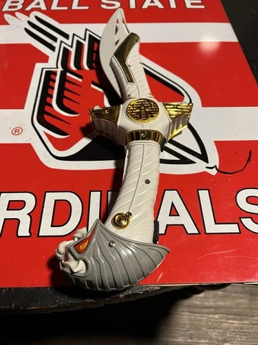 94 Vintage 17" Power Rangers Bandai White Gold saba sword dagger