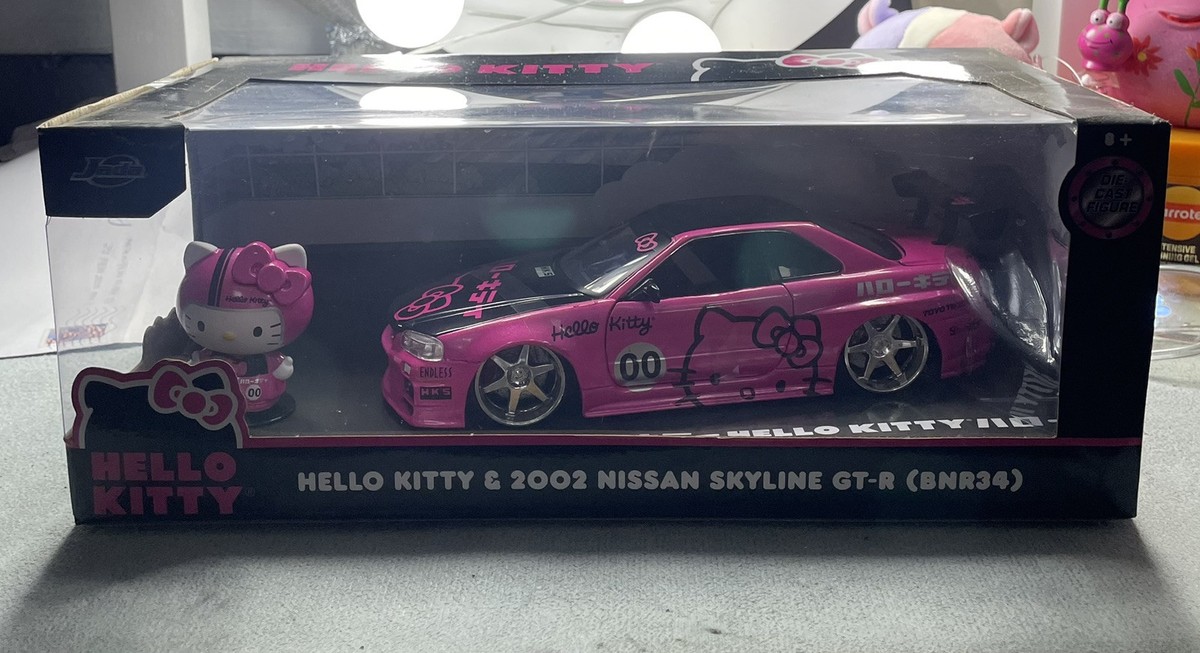 Hello Kitty Car Model Toy Anime Figure Sanrio Cat 1:24 Scale Pink