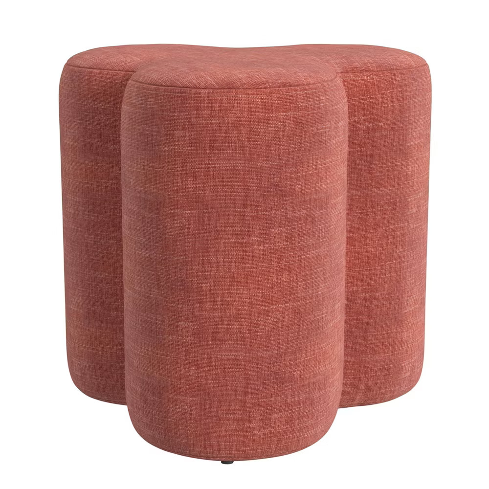 HomePop Clover Shaped Chenille Ottoman Pink Upholstered MDF - Plywood 9990₽
