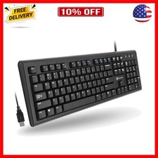 Wired Keyboard - USB Computer Keyboard Wired, Coated with Silver Zinc Zeolite...