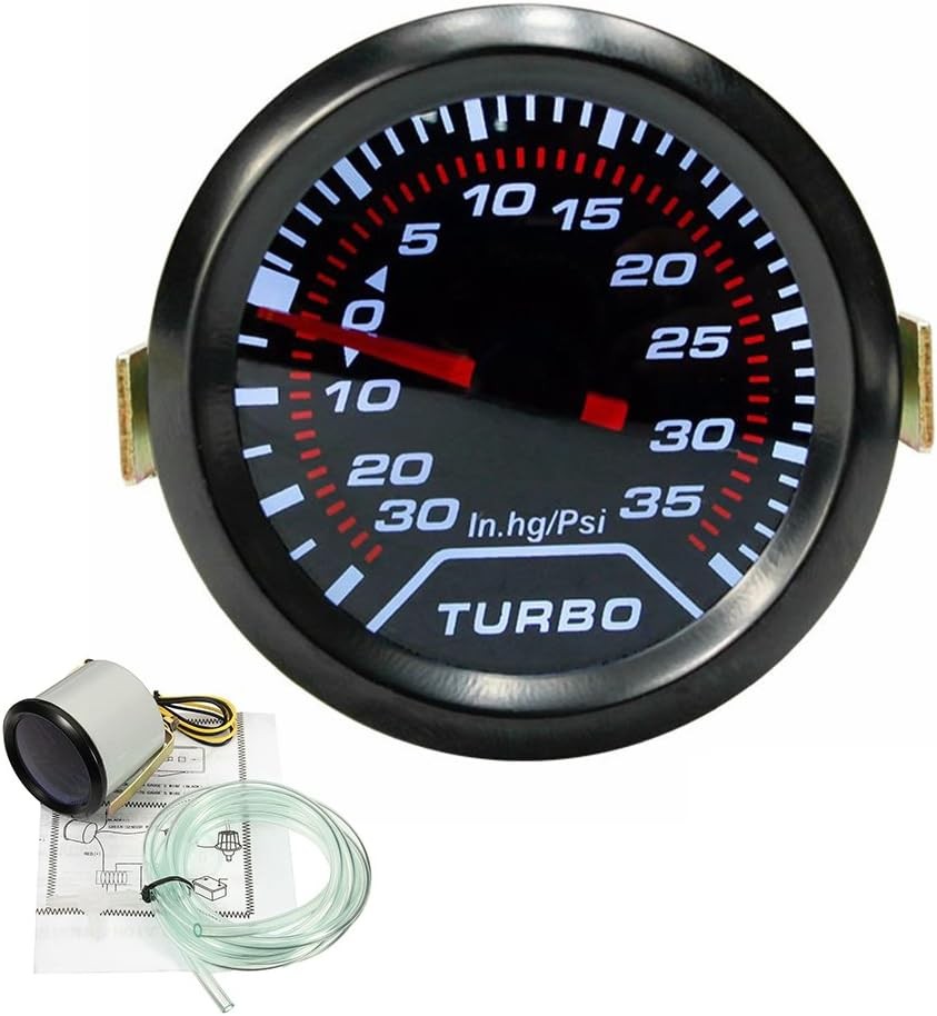 Universal Car Turbo Boost Pressure Gauge 0-35 Psi Meter Smoked Dials 2"" 52mm Bl