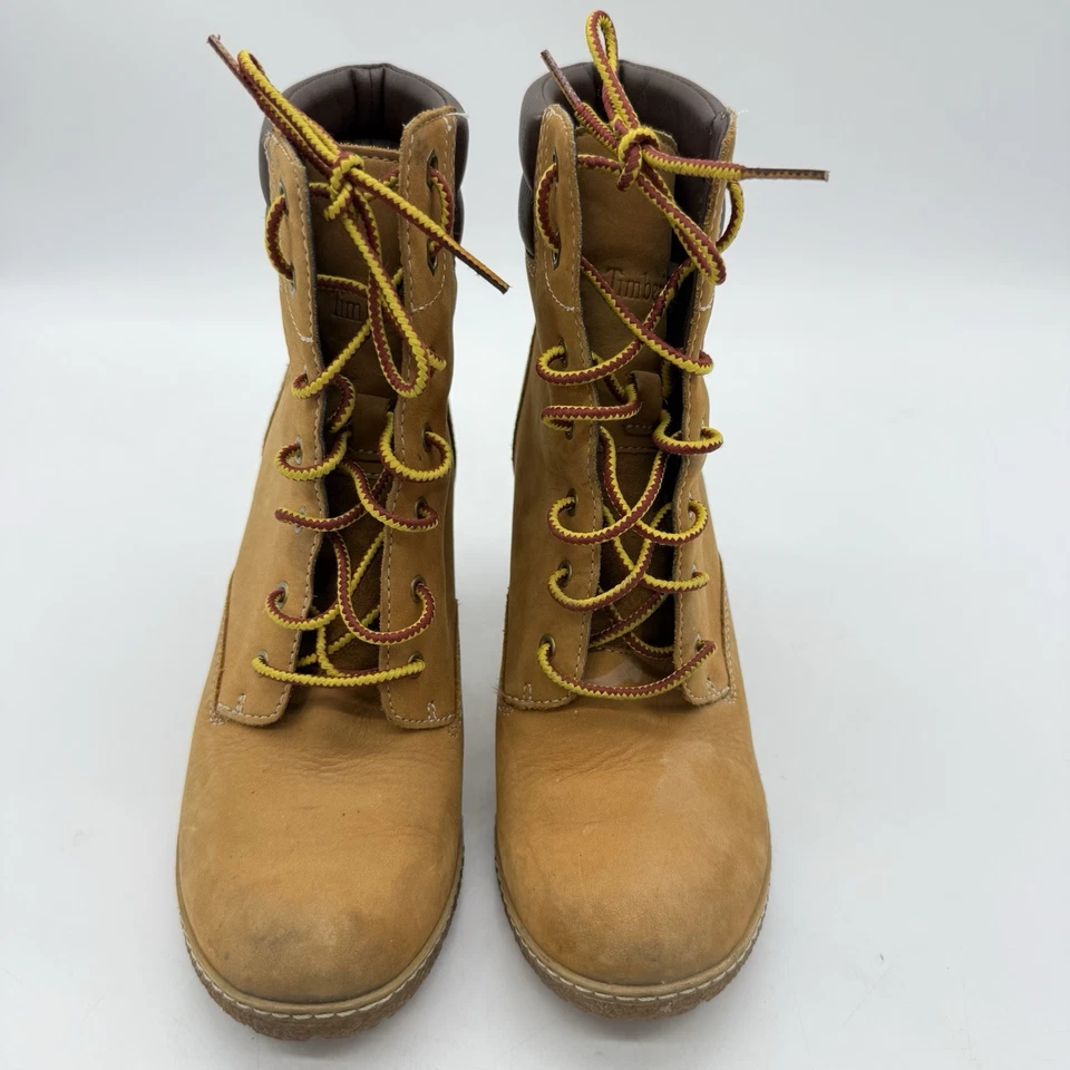 Timberland Tillston Trigo Nubuck Cuero Bombas Botas Con Cordones Para Mujer Talla 7.5 Foto 3 de 4