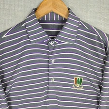 TURTLESON x PINE VALLEY Mens Polo Shirt Performance Size Medium Purple Gray Golf