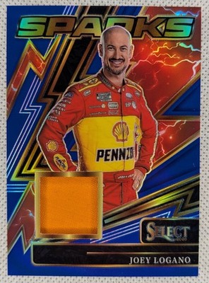 2026 Panini Select JOEY LOGANO Sparks Race-Worn Patch BLUE Prizm /49 NASCAR