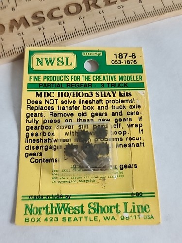 New NWSL 187-6 Partial Regear 3 Truck MDC HO/HOn3 Shay Kits - Picture 2 of 3