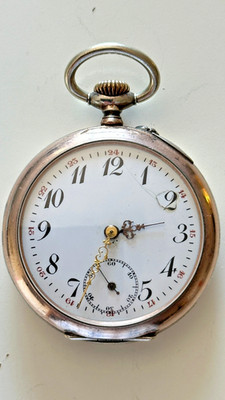 Galonne alte Herren-Taschenuhr,  Silber 800, Vintage