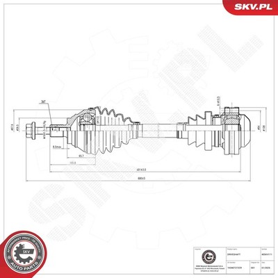 ESEN SKV Antriebswelle Gelenkwelle für Audi Q3 8UB 8UG A3 Sportback 8PA 8P1