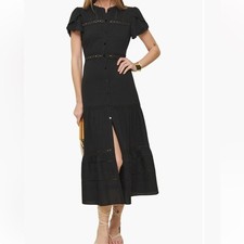 NEW Reformation Zebrina Midi Dress Black 8
