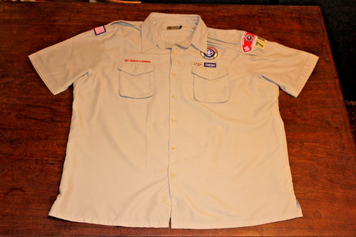 Boy Scouts of America BSA Men's Shirt Tan 2X-Large XXL Vented Poly Microfiber