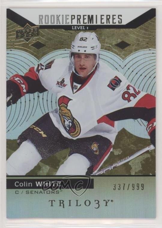 2017 Upper Deck Trilogy Premieres Level 1 337/999 Colin White #55 Rookie RC 0pm