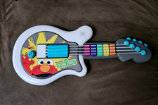 Sesame Street Elmo Guitar Lets Rock By Hasbro-2010-White-Light Up Keys-Works