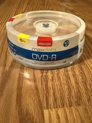 Maxell maxdata DVD-R Recordable Write-Once 4.7GB 16x 15 Pack Spindle brand new