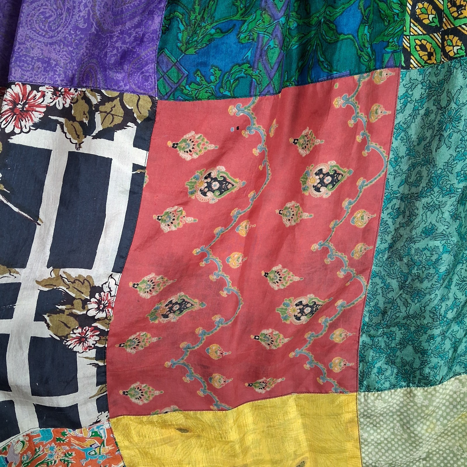 Sacred Threads Patchwork Skirt Small Colorful Boh… - image 7