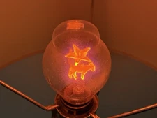 Vintage Aerolux Light Bulb Star & Donkey Democrat Party Glows Orange