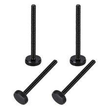10Pcs M6x50mm Knurled Thumb Screw, Carbon Steel Flat Knurled Screw, Black