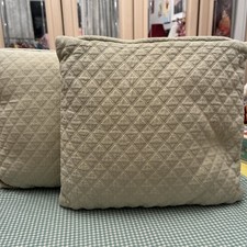 2 Laura Ashley Pale Sage Green Throw Pillows/ Cushions Quilted Cotton 25x30cm