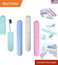 Compact and Stylish Travel Toothbrush Holders - 4 Colorful Cases Included