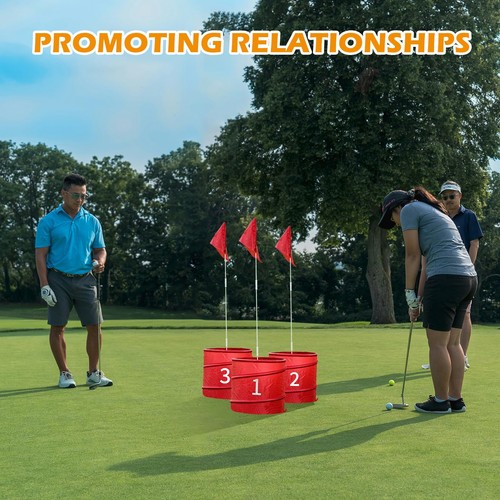 Juego de golf al aire libre de patio trasero de 6 piezas con 2 palos - juego de patio de golf al aire libre para práctica... - Imagen 7 de 8