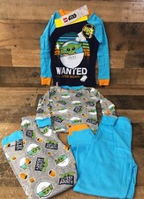Baby Yoda Pajama Set Toddler Boys 4T 4pc Star Wars GLOW IN THE DARK NWT READ