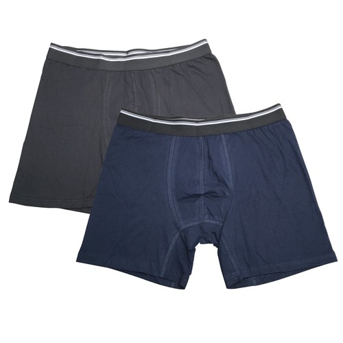 2PK Assorted Mens Cotton Boxer Briefs Comfort Flexible Soft Waistband Underwear - Picture 15 of 16