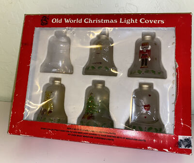 5 Vintage Old World Christmas Light Covers Angel Tree Horse Nutcracker Bear