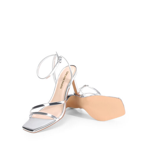 Women High Stilettos Heel Open Toe Square Sandals Ankle Strap Pumps Dress Shoes - Picture 19 of 51