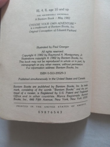 The Abominable Snowman (Choose Your Own Adventure #13) by Montgomery, R A - Bild 5 von 5