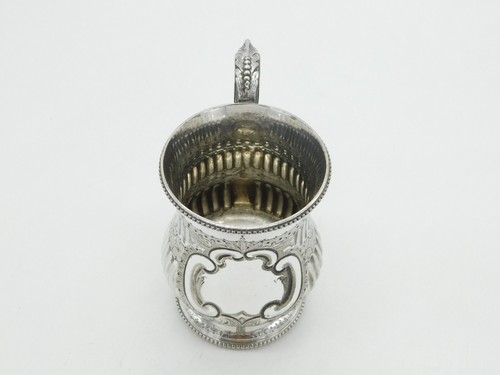 Victorian Silver Plated Floral Pattern Fluted Christening Mug Antique c1890 - Picture 4 of 6