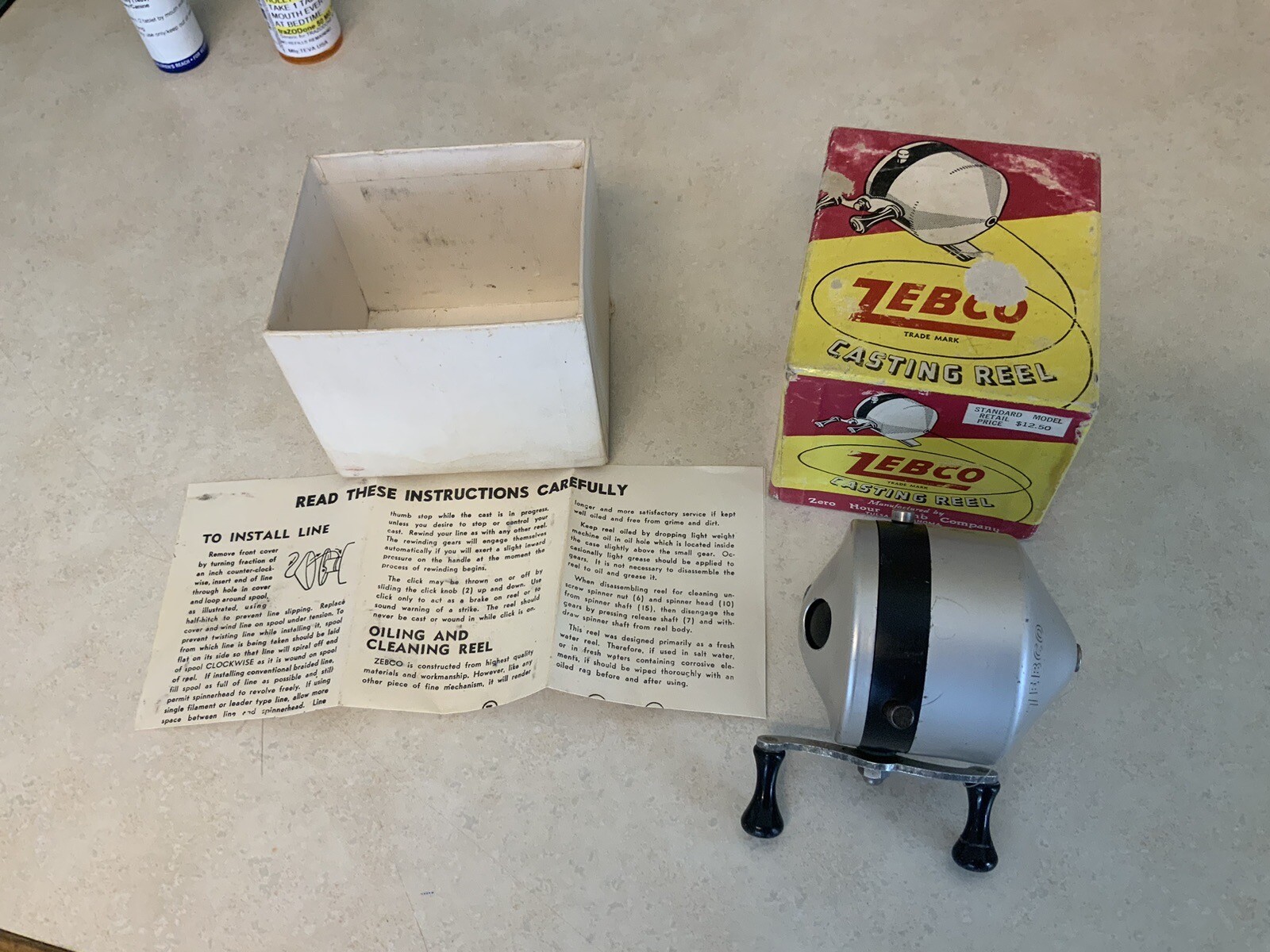 Vintage Zebco Casting Reel Zero Hour Bomb Co Tulsa OK eBay