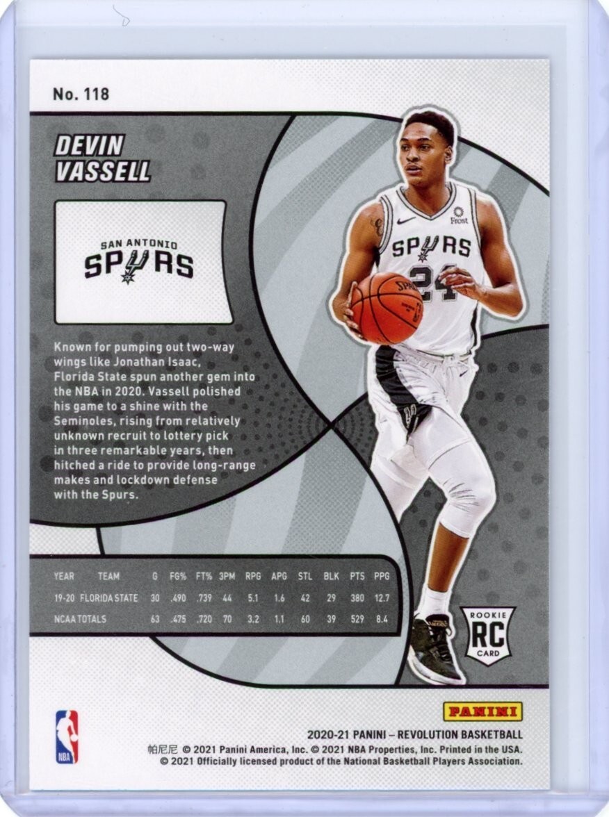 2020-21 Revolution Devin Vassell Rookie RC - San Antonio Spurs | eBay